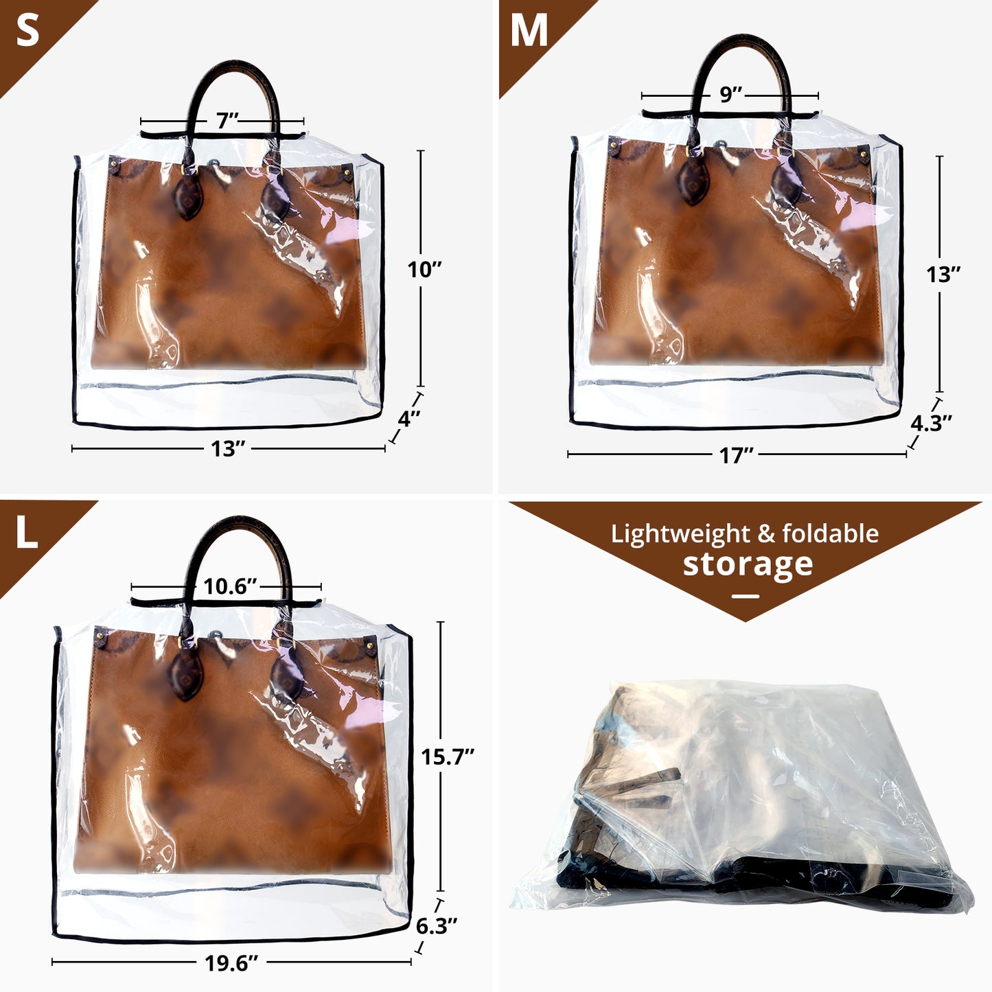 For Vaugirard/Gabrielle Hobo Bag/Miss Dior Tote Maxi | TPU Waterproof Transparent Rain Slicker Raincoat with Magic Tape