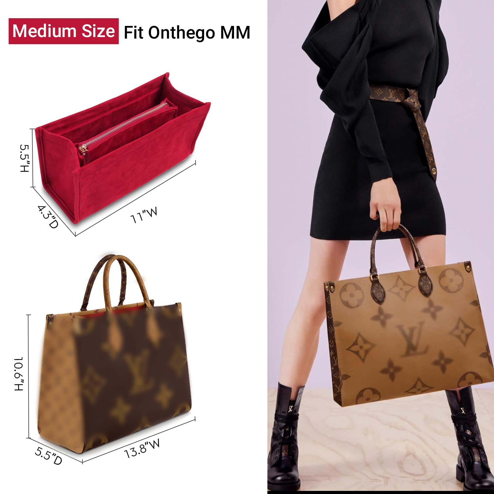 For Speedy 30/Onthego MM/Neverfull MM/Birkin 30 and More