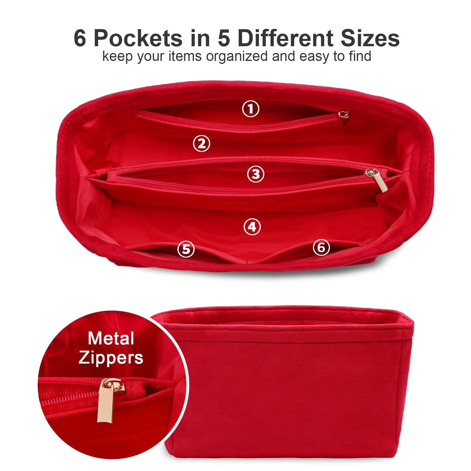 Neverfull Nylon Handbag Organizer  Insert Bag Zipper Neverfull Gm